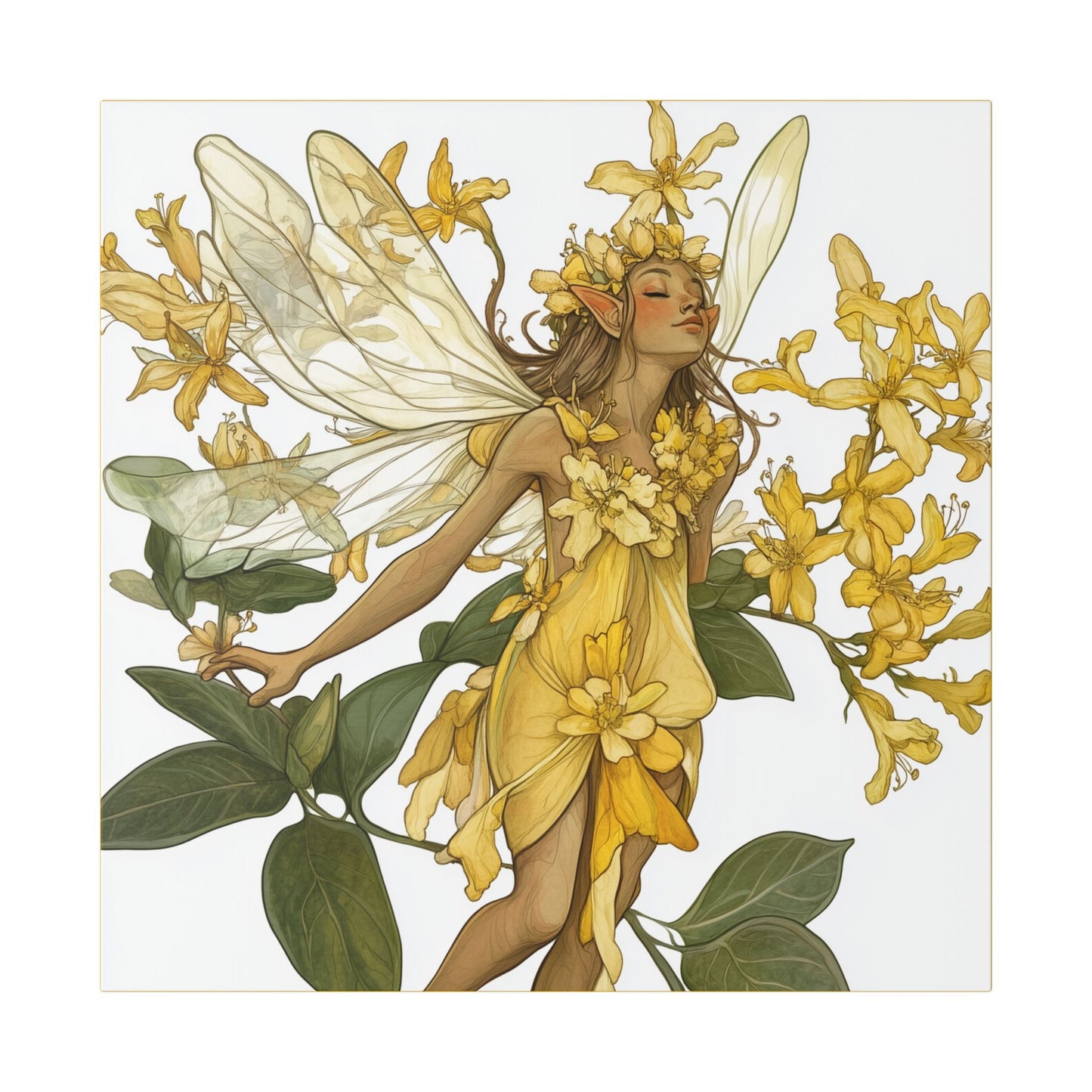 Honeysuckle Blossom - Flowers & Fairies Collection - Wall Art on Canvas