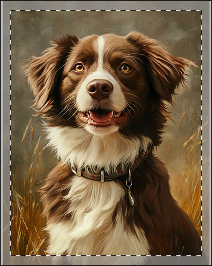 Charming Dog Portrait Framed Wall Art
