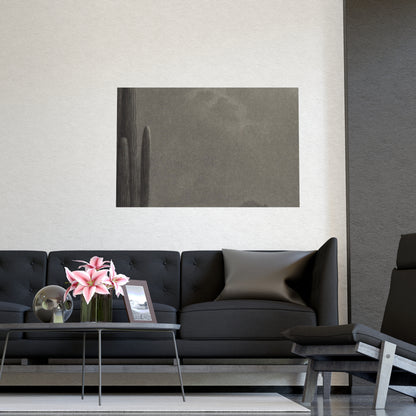 New Moon and Evening Star over Cactus- Celestial Fine Art Poster