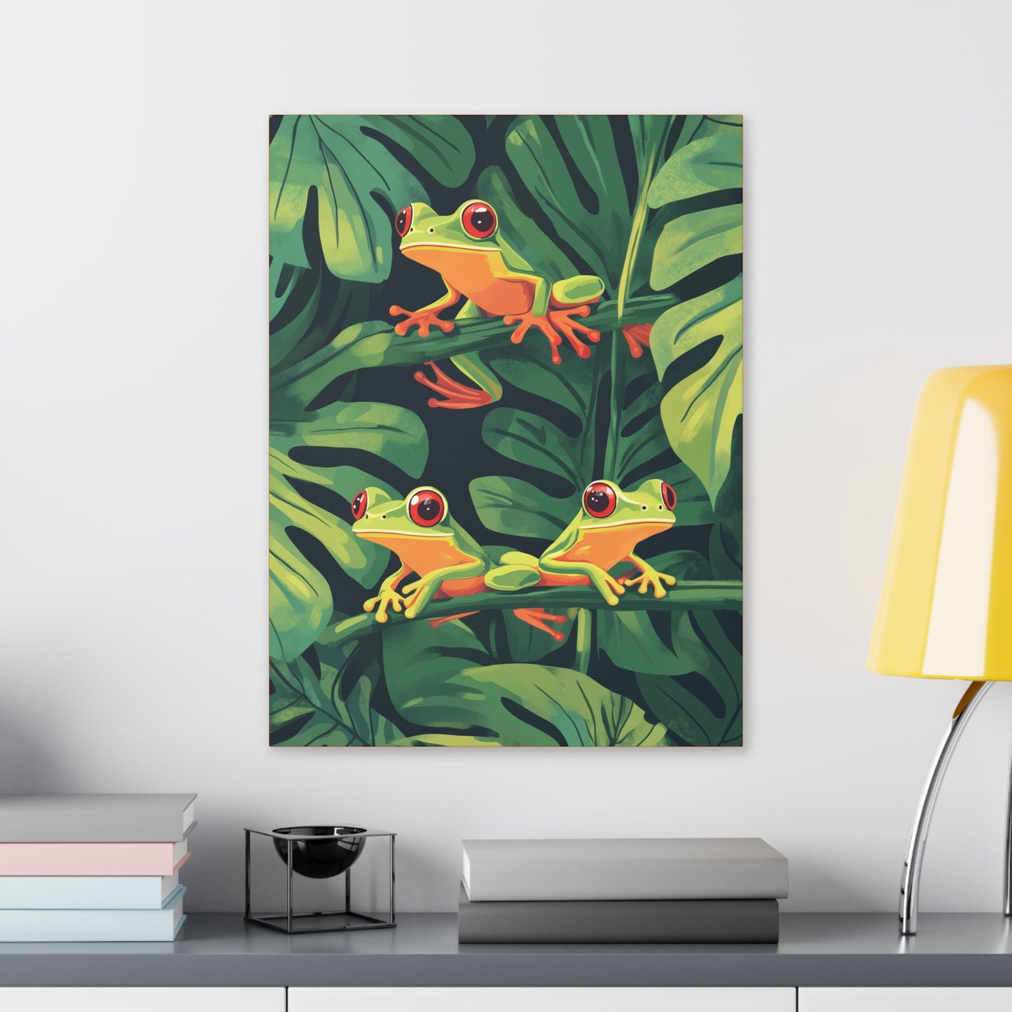 Tree Frog Trio - Garden Friends Series - Fine Art Print on Canvas