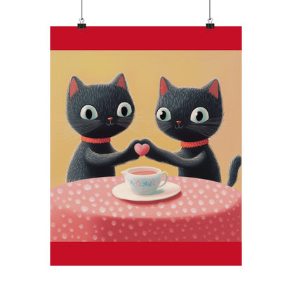 Cat Café - Loving Life - Matte Vertical Posters - Perfect Wall Art for Cat Lovers