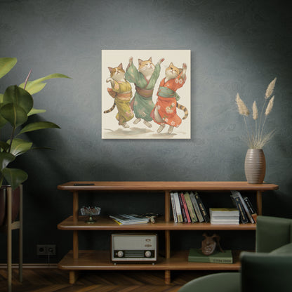 Cheery Cats Prancing - Wall Art Canvas - Home Décor