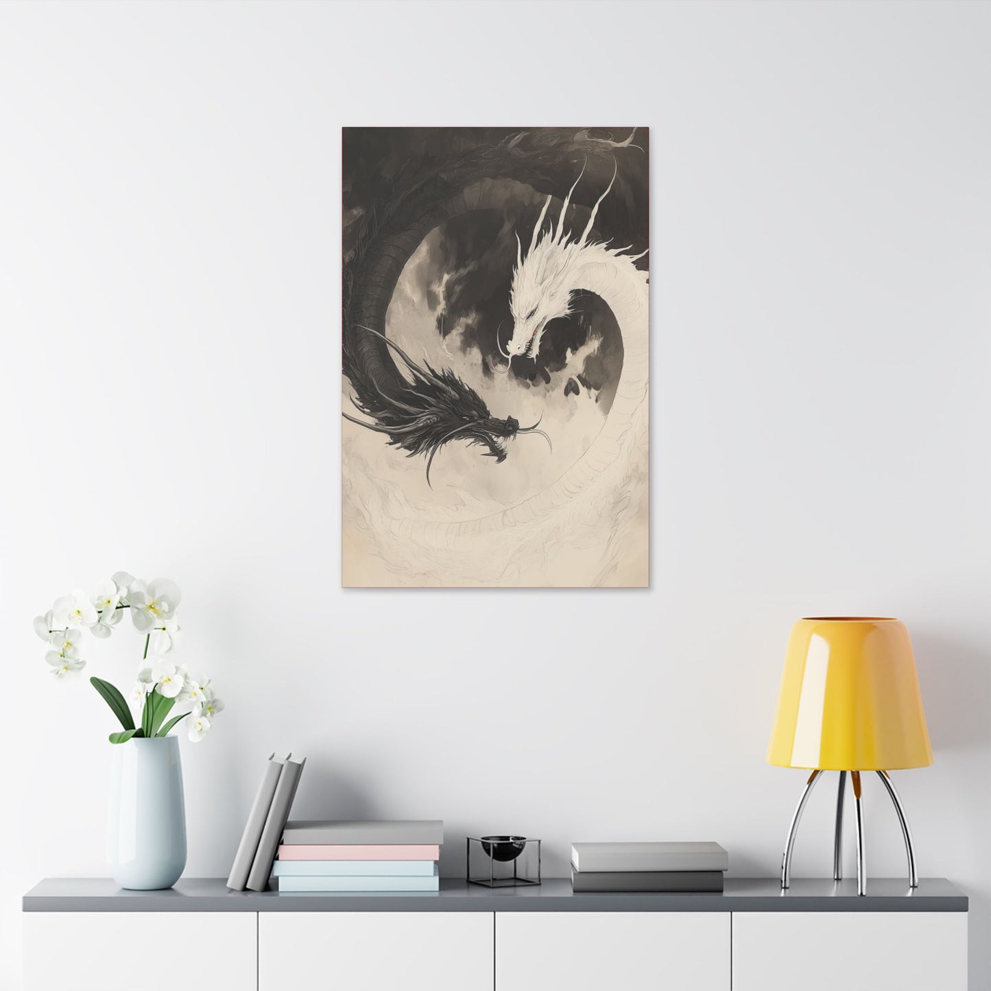 Yin & Yang - Dragon Art Collection -  Fine Art Print on Canvas