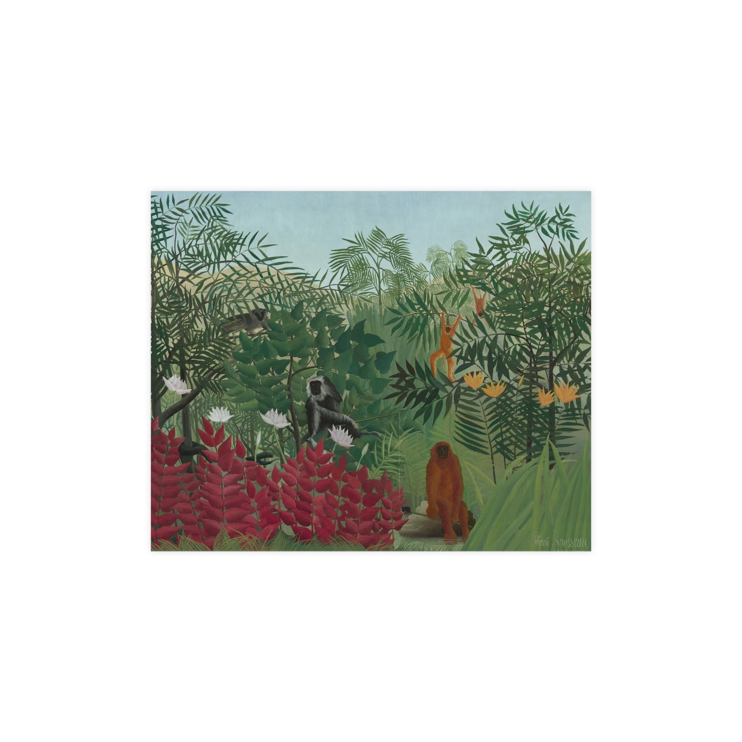 Tropical Forest with Monkeys - Rousseau Fine Art Poster