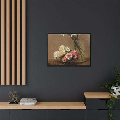 Henri Fantin-Latour : Roses and Lilies (1888) - Giclee Fine Art Print - Museum Collection Framed Canvas Print