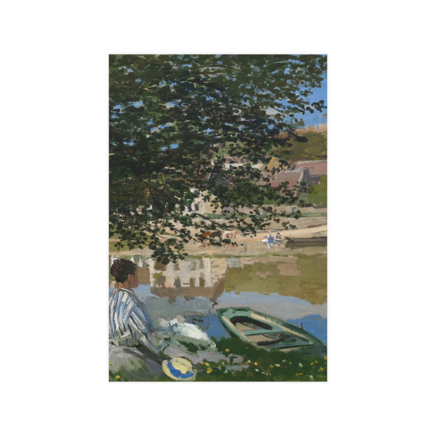 On the Bank of the Seine at Bennecourt - Monet Fine Art Poster