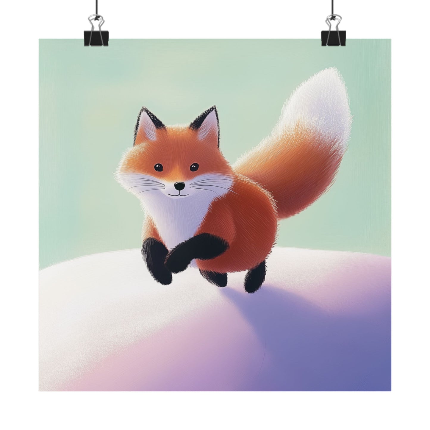 Playful Fox  - Whimsical Animals Wall Art - Cute Animal Posters -  Love Foxes - Vertical Poster