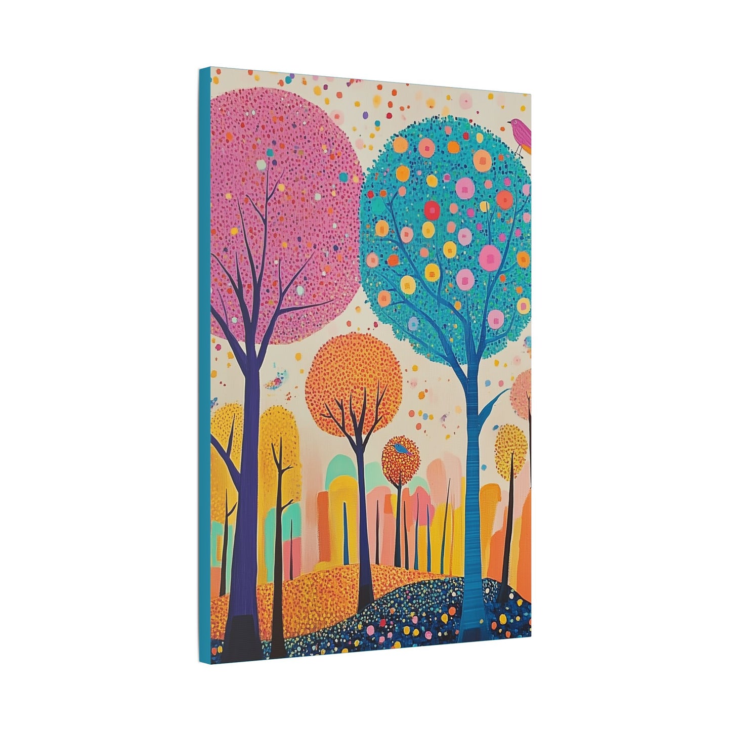 Happy Polka Dot Trees - Delight in Nature Series - Fine Art Print on Canvas