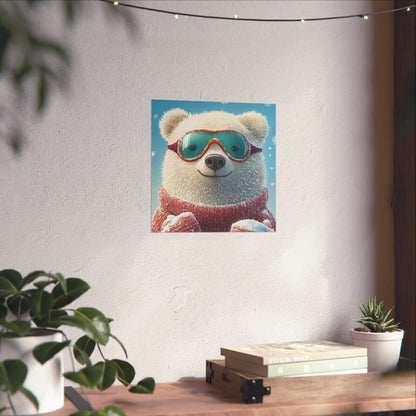 Chill Polar Bear Winter Poster - Cozy & Joyful -  Wall Art & Home Décor