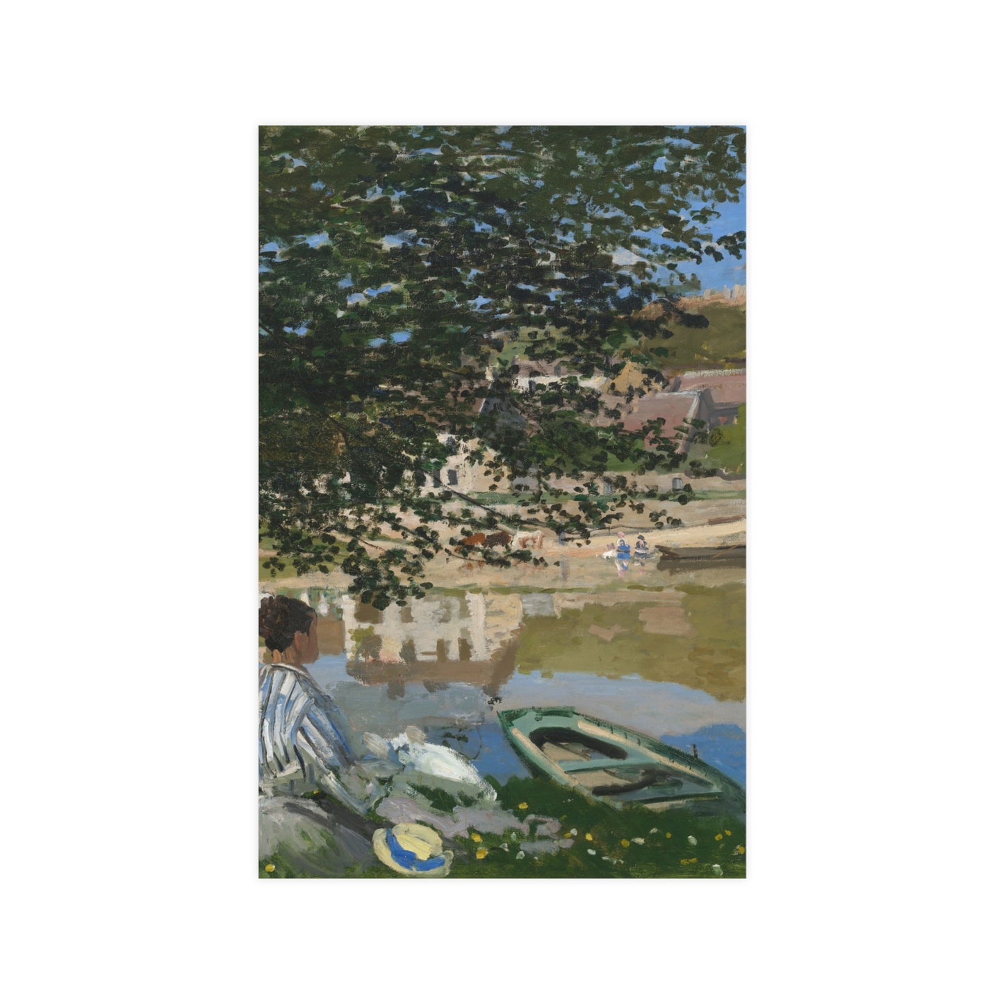 On the Bank of the Seine at Bennecourt - Monet Fine Art Poster