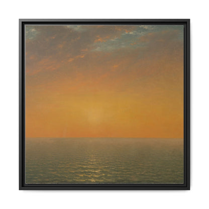 John Frederick Kensett : Sunset on the Sea (1872) - Museum Collection - Framed Canvas Print