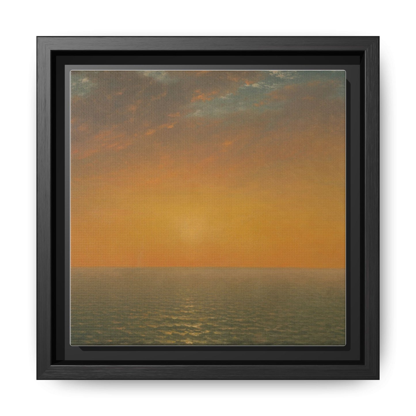 John Frederick Kensett : Sunset on the Sea (1872) - Museum Collection - Framed Canvas Print