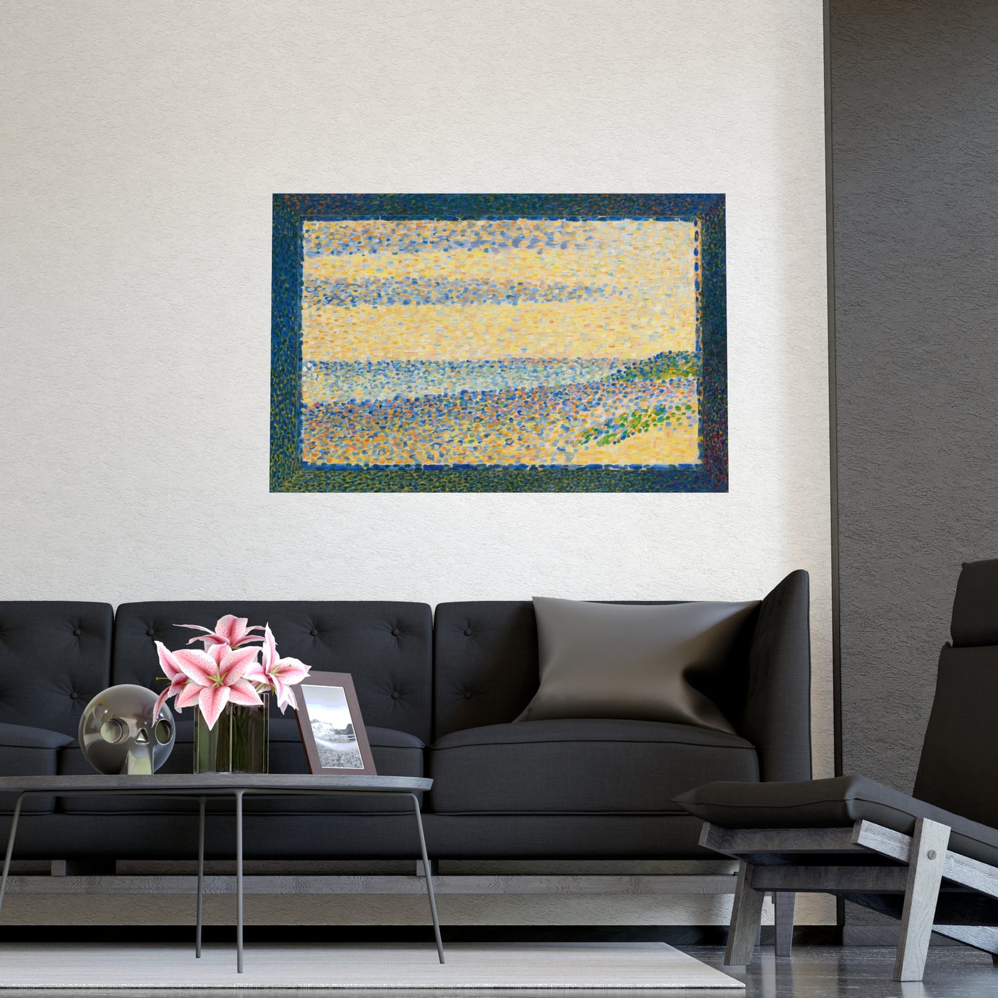Seascape at Gravelines - Seurat Pointillist Fine Art Poster