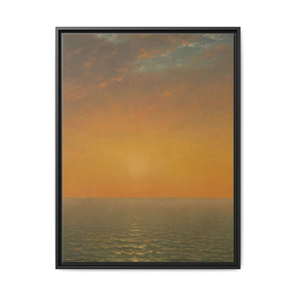 John Frederick Kensett : Sunset on the Sea (1872) - Museum Collection - Framed Canvas Print