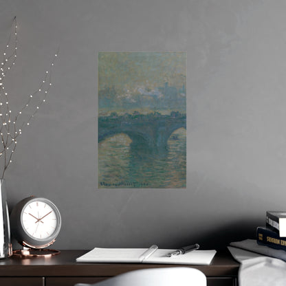 Waterloo Bridge Gray Weather - Monet Fine Art Poster