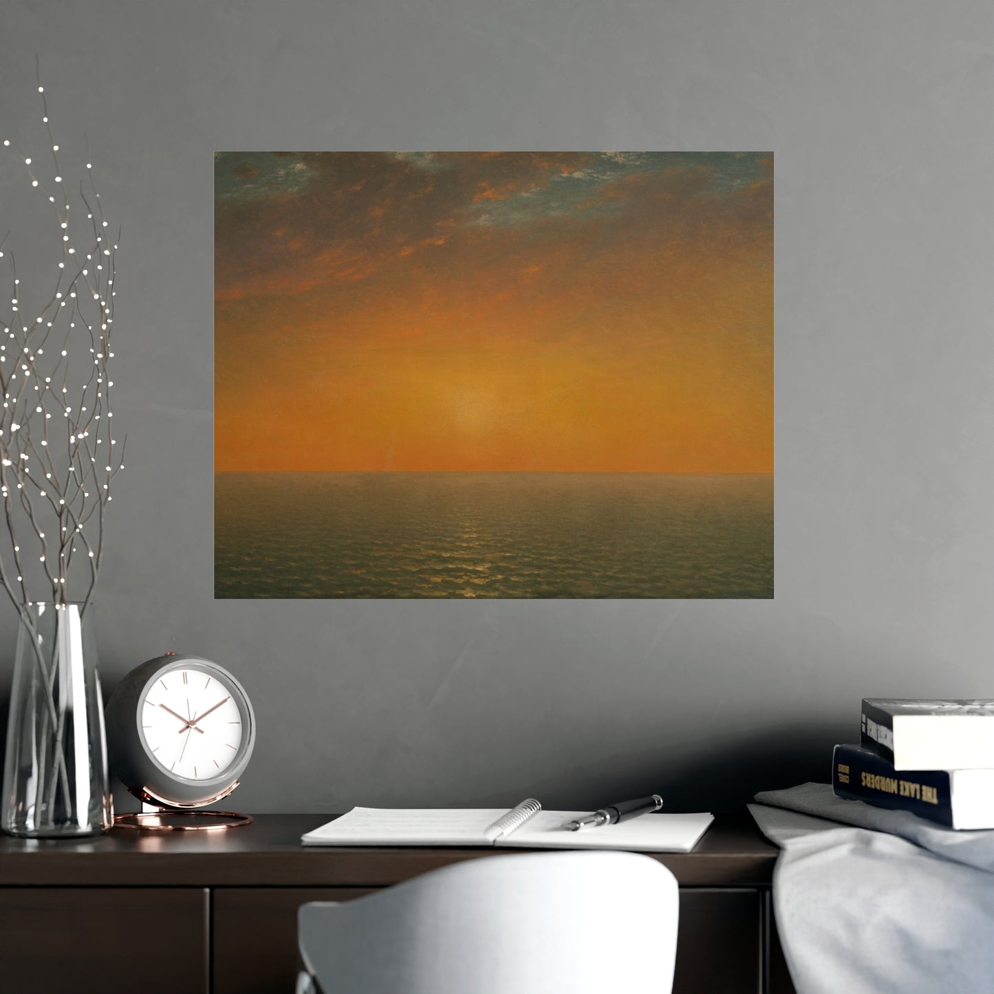John Frederick Kensett : Sunset on the Sea (1872) - Museum Collection - Fine Art Print