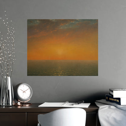 John Frederick Kensett : Sunset on the Sea (1872) - Museum Collection - Fine Art Print