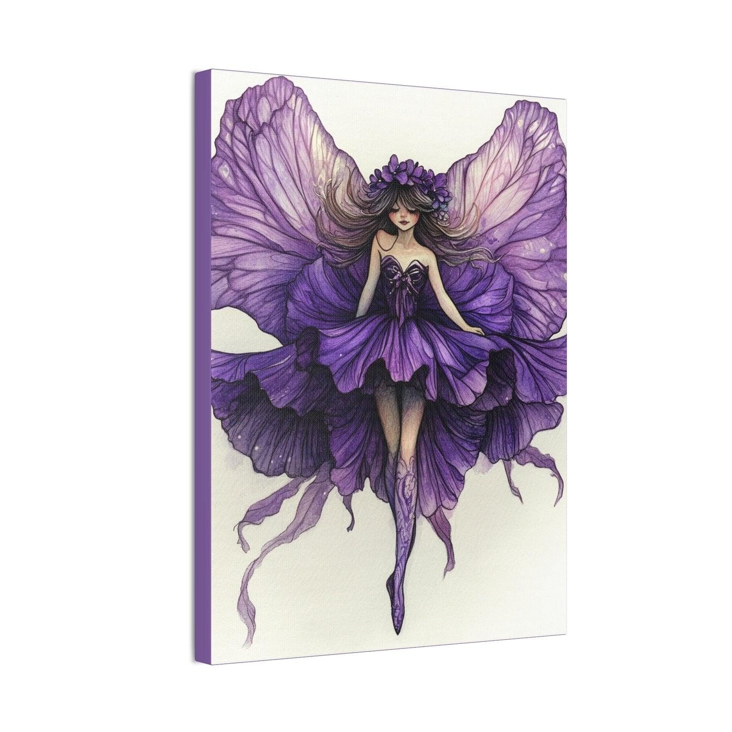 A Violet Affair - Fairies & Flowers Collection - Wall Art - on Canvas