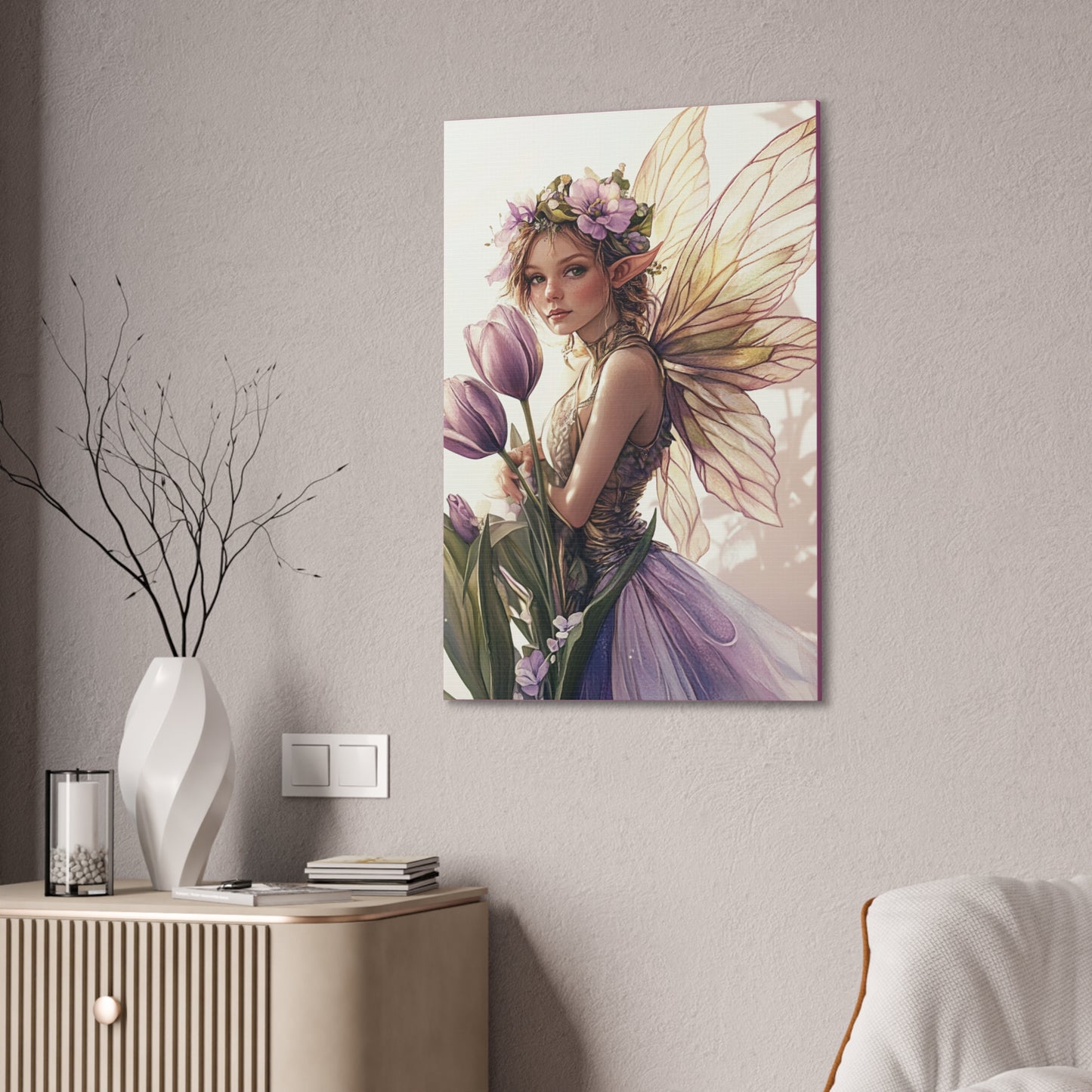 Tuesdays are for Tulips - Flowers & Fairies Collection - Fine Art Print on Canvas