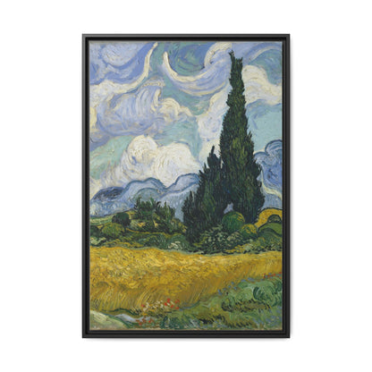Van Gogh - Wheat Field with Cypresses - Museum Collection - Framed Canvas Print