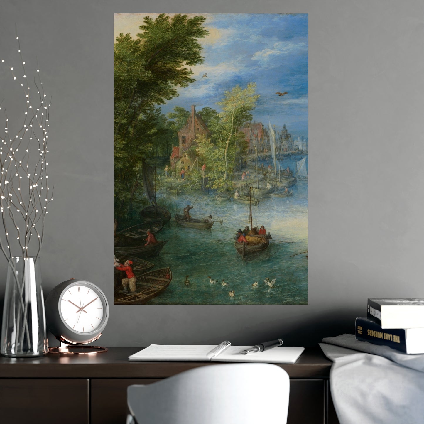 River Landscape Scene - Dutch Golden Age - Vintage Fine Art Print