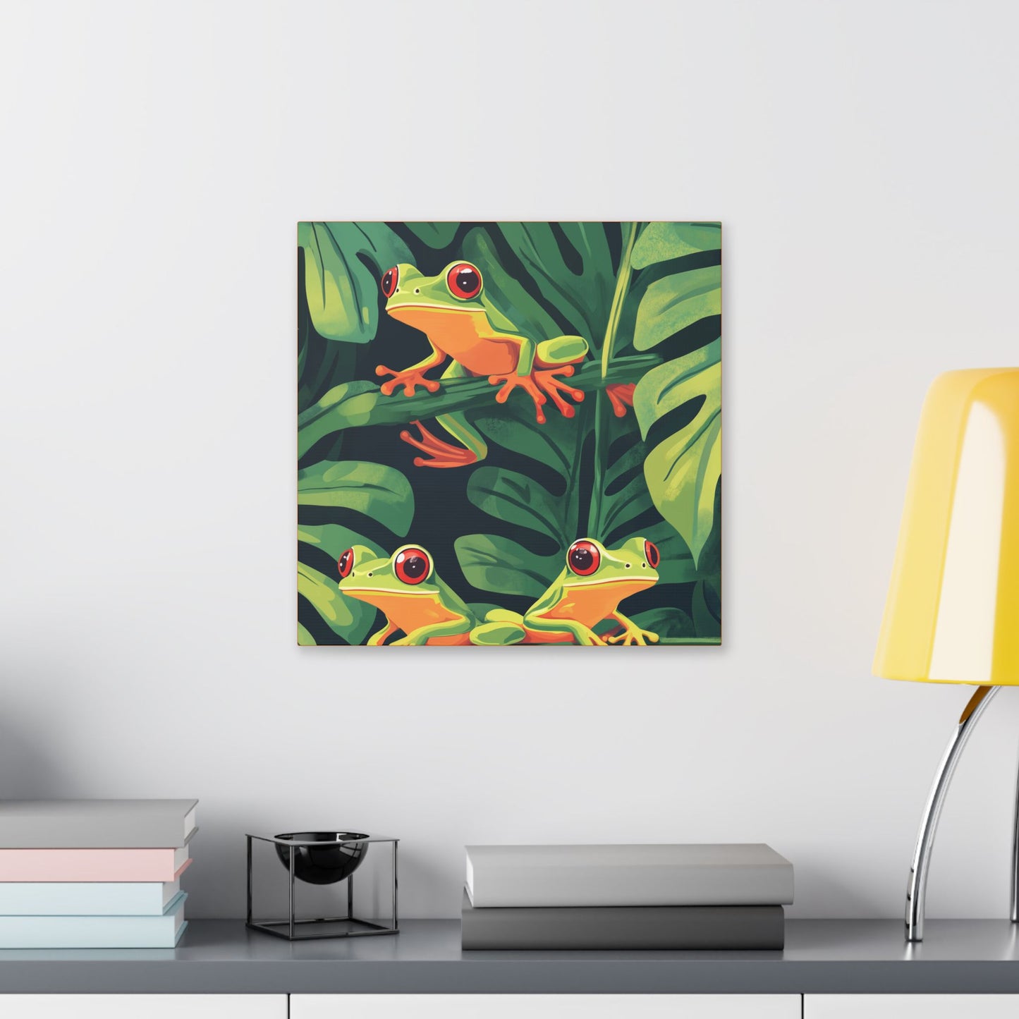 Tree Frog Trio - Garden Friends Series - Fine Art Print on Canvas