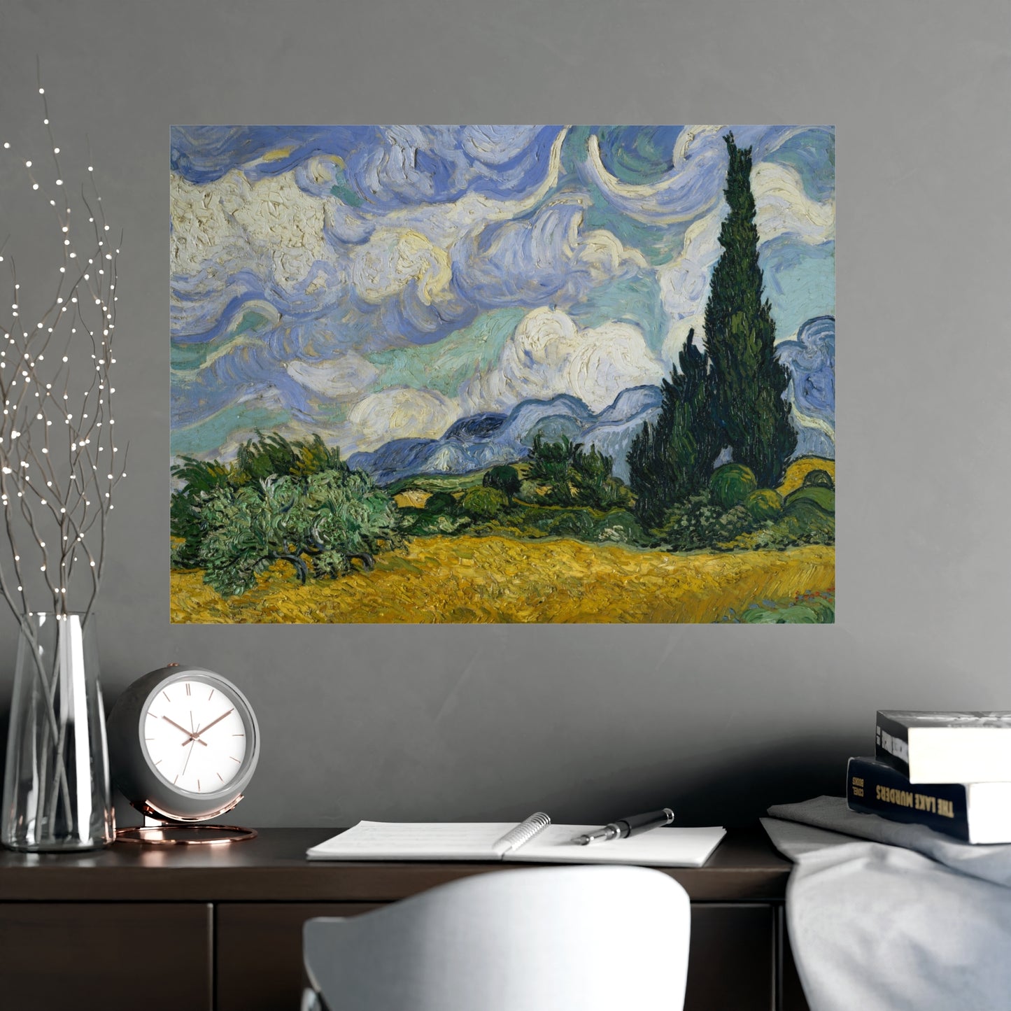 Van Gogh - Wheat Field with Cypresses - Museum Collection - Fine Art Poster