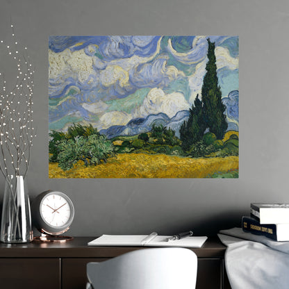 Van Gogh - Wheat Field with Cypresses - Museum Collection - Fine Art Poster