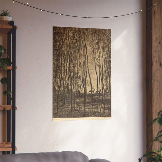 Deer Running Through Woods Nature Fine Art Print