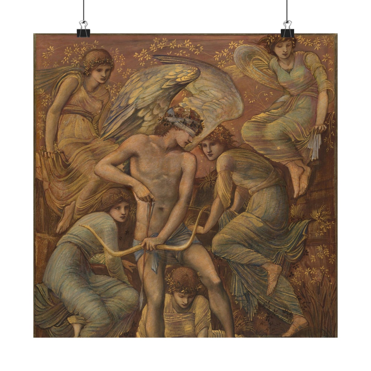 Cupid's Hunting Fields - 1924 - Vintage Fine Art Print - Classic Matte Vertical Poster - Ethereal - Angelic Artwork