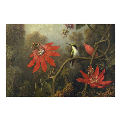 Hummingbird in Lush Tropical Landscape - Museum Collection - Fine Art Poster