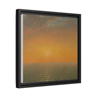 John Frederick Kensett : Sunset on the Sea (1872) - Museum Collection - Framed Canvas Print