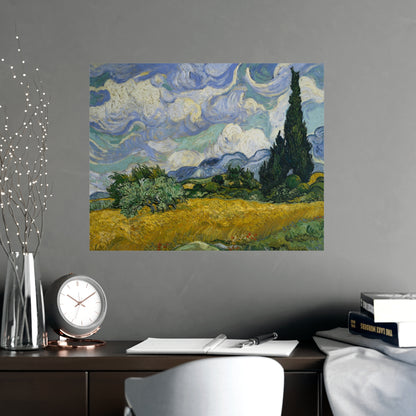 Van Gogh - Wheat Field with Cypresses - Museum Collection - Fine Art Poster