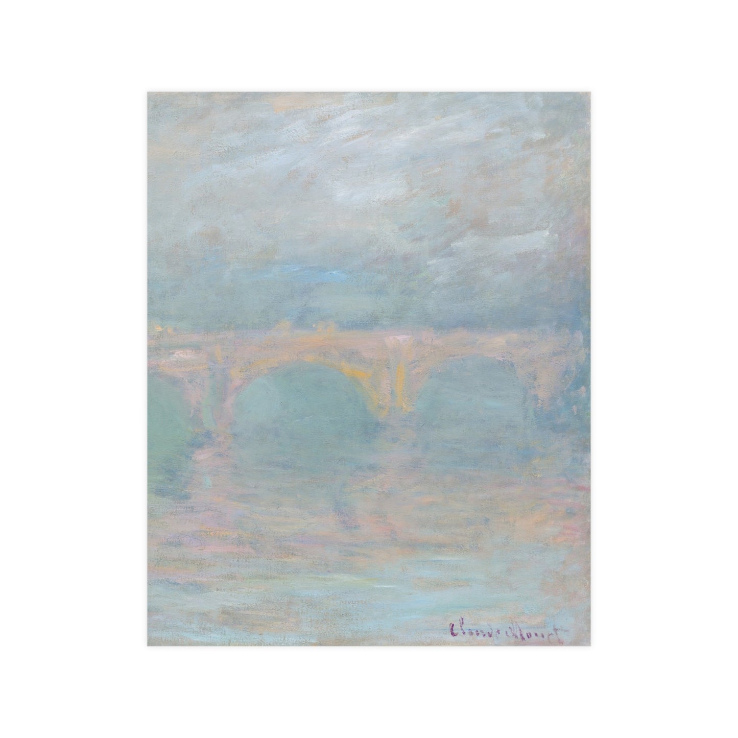 Waterloo Bridge London at Sunset - Monet Fine Art Poster
