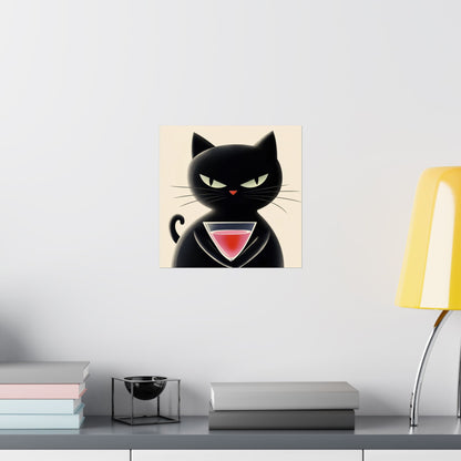 Yes, I'm Judging You - Cat Café Series - Black Cat Poster - Stylish Wall Art for Cat Lovers