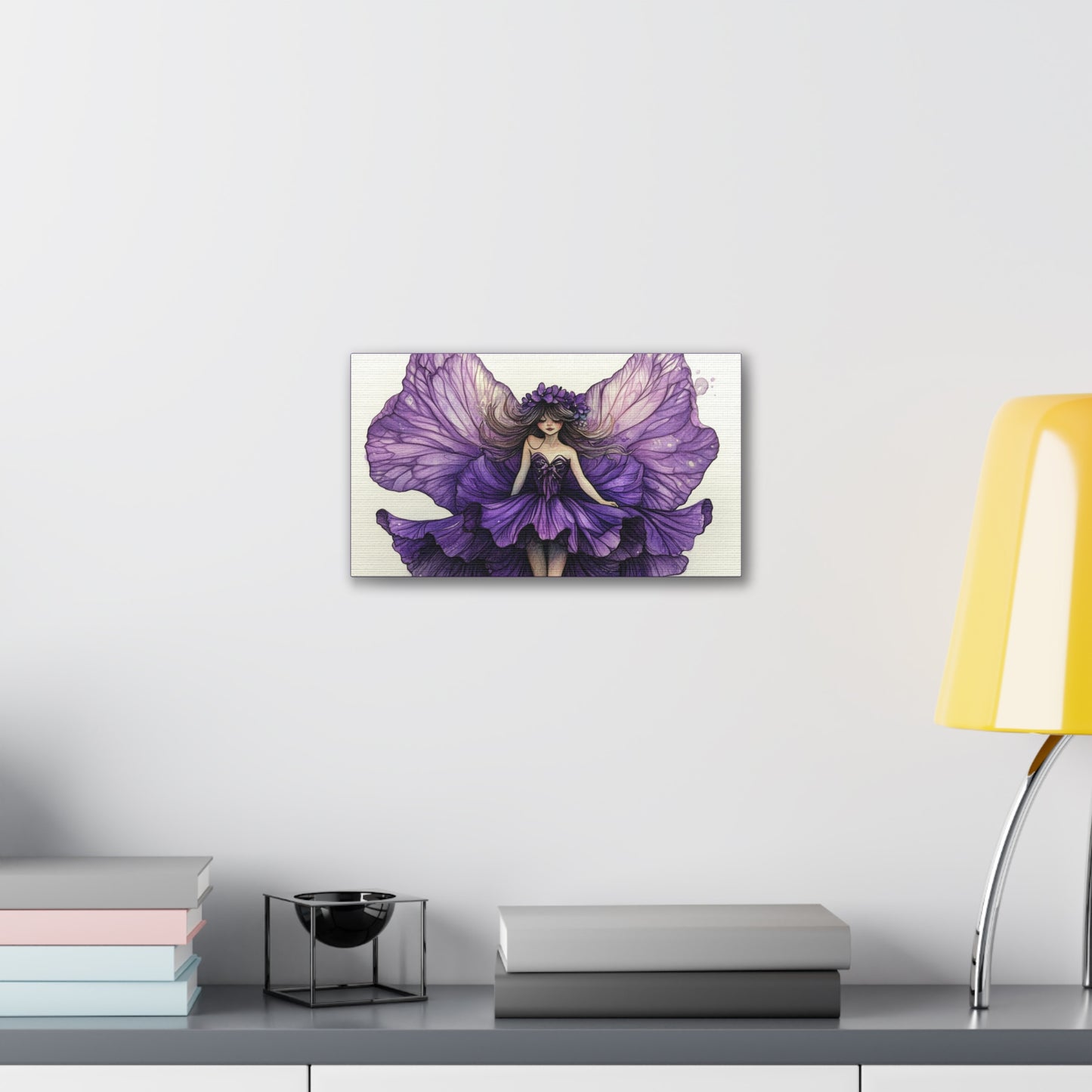 A Violet Affair - Fairies & Flowers Collection - Wall Art - on Canvas