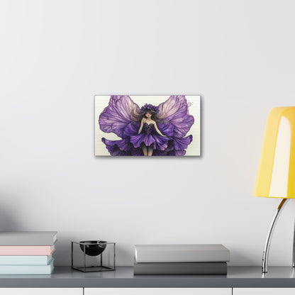 A Violet Affair - Fairies & Flowers Collection - Wall Art - on Canvas