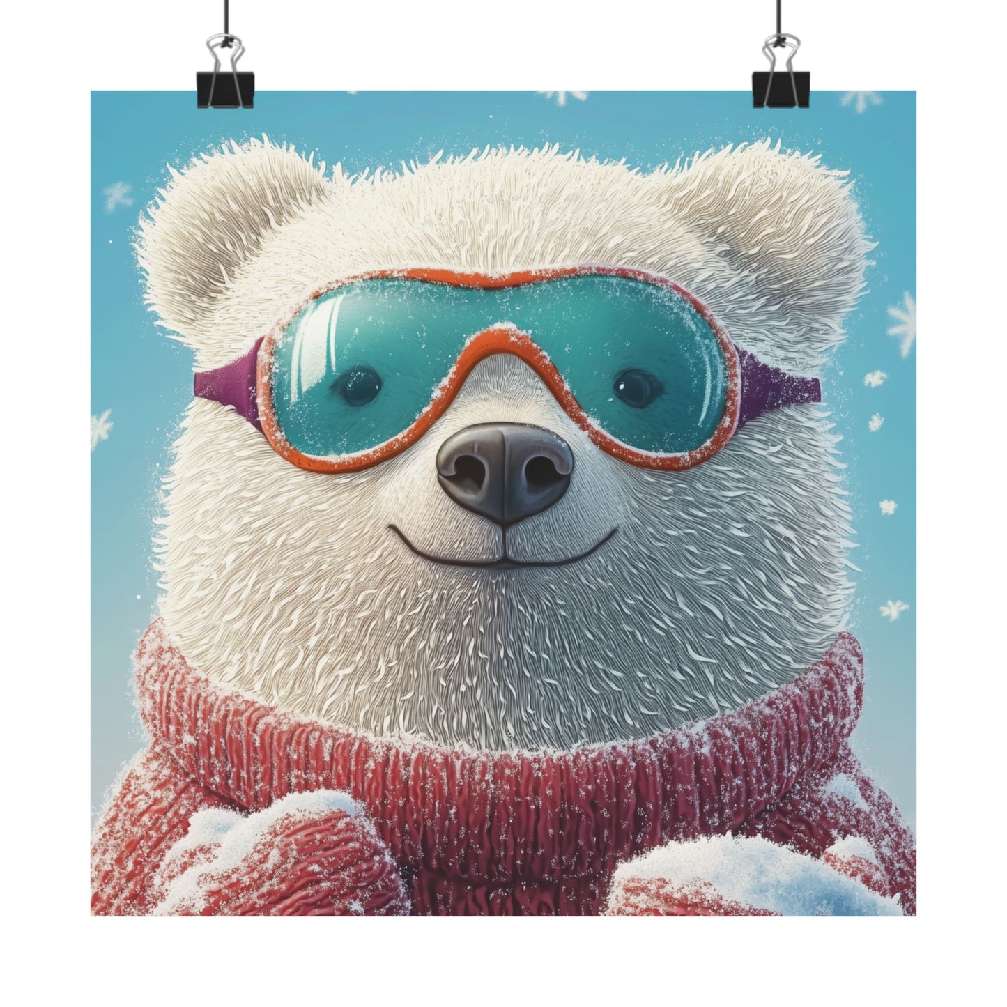 Chill Polar Bear Winter Poster - Cozy & Joyful -  Wall Art & Home Décor