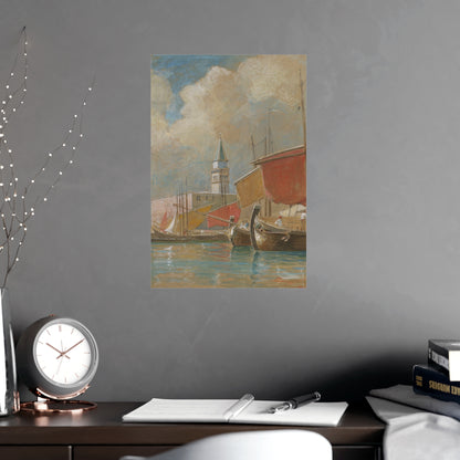 Shipping Along the Molo Venice - Canaletto Fine Art Poster