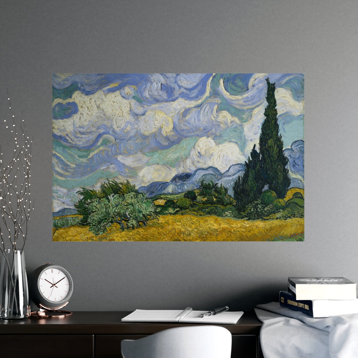 Van Gogh - Wheat Field with Cypresses - Museum Collection - Fine Art Poster
