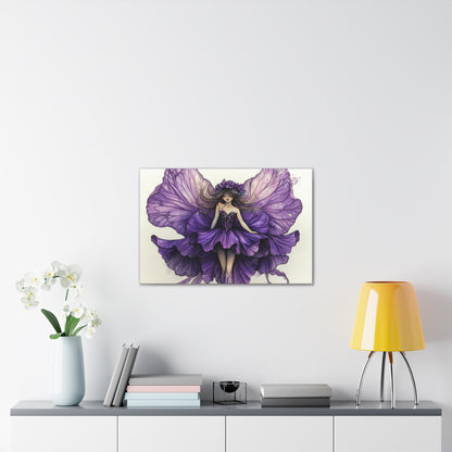 A Violet Affair - Fairies & Flowers Collection - Wall Art - on Canvas