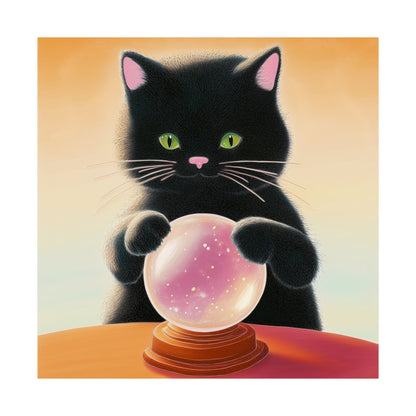 Fortune Telling Cat - Fine Art Print - Whimsical Animals - Posters - Art for Cat Lovers - Wall Art