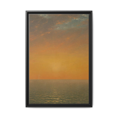 John Frederick Kensett : Sunset on the Sea (1872) - Museum Collection - Framed Canvas Print
