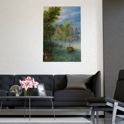 River Landscape Scene - Dutch Golden Age - Vintage Fine Art Print