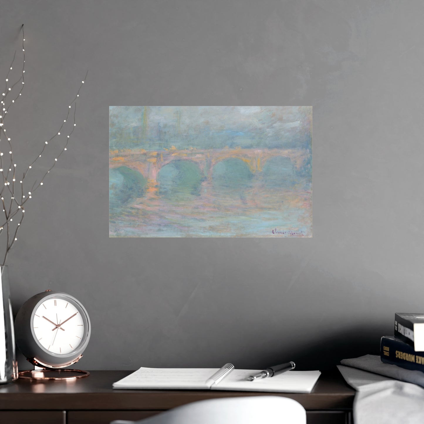 Waterloo Bridge London at Sunset - Monet Fine Art Poster