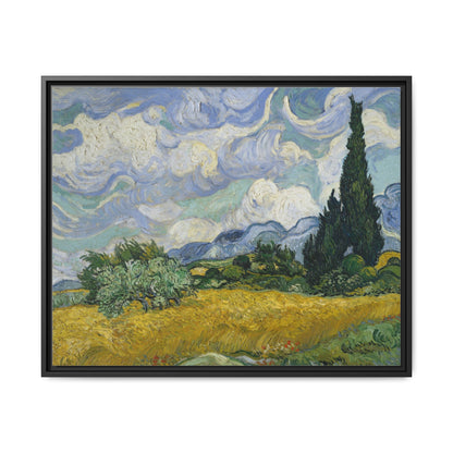 Van Gogh - Wheat Field with Cypresses - Museum Collection - Framed Canvas Print