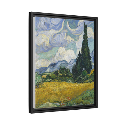 Van Gogh - Wheat Field with Cypresses - Museum Collection - Framed Canvas Print