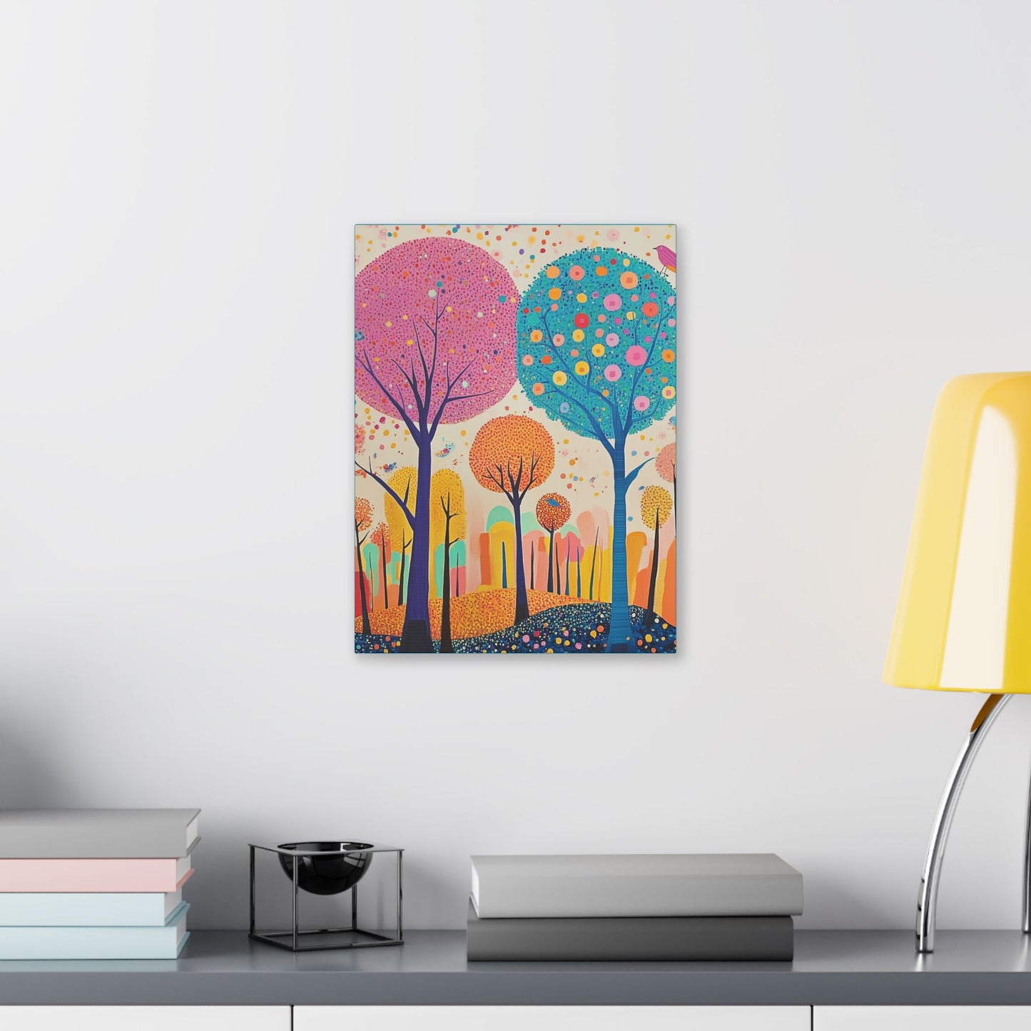 Happy Polka Dot Trees - Delight in Nature Series - Fine Art Print on Canvas
