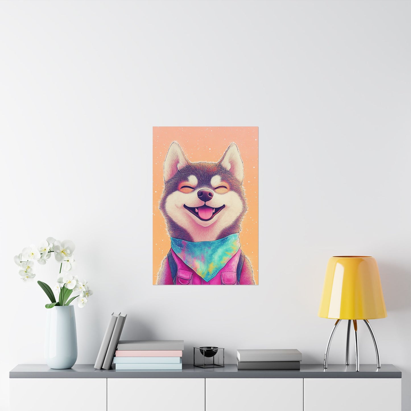Shiba Inu So Happy - Matte Vertical Poster - Brighten Your Space with Joy - Love Dogs - Wall Art