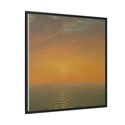 John Frederick Kensett : Sunset on the Sea (1872) - Museum Collection - Framed Canvas Print